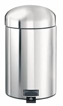 Brabantia Retro Pedal Bin, 3 litre, Brilliant Steel