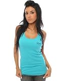 Luxirie by LRG - Luxirie by LRG The Lux Roots Racer Back Tank in Turquoise,Tops (Sleeveless) for Women