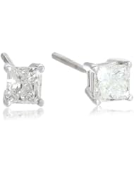IGI Certified 14k Gold Princess-Cut Diamond Studs (0.75 cttw, H-I Color, I1-I2 Clarity)