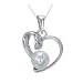 6MM Heart Shaped Glass Pearl Pendant In Sterling Silver With 18
