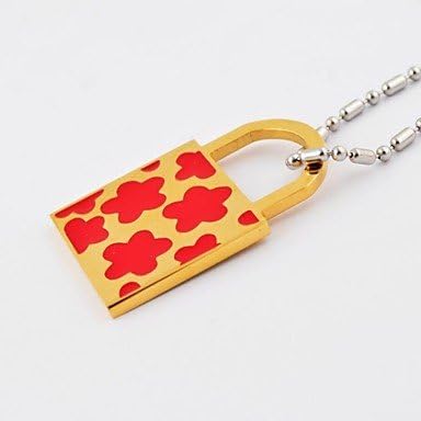 Fashion Flower Titanium Steel Gold Plated Lock Necklaces and Earrings Jewelry Sets