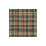 Green and Warm Brown / Red Plaid Toss Pillow