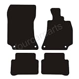 Mercedes E Class Saloon Tailored Car Mats (2009-) Black Rubber Carpet (Thick Industrial Ribbed Rubber)