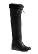 Coach Teresa Tall Nubuck Leather Shearling Trim Boots Black 9.5