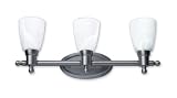 Good Earth Lighting GL1433-NK-I Danube Three Light Bathbar with Alabaster Glass Diffuser, Nickel