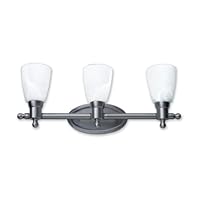 Good Earth Lighting GL1433-NK-I Danube Three Light Bathbar with Alabaster Glass Diffuser, Nickel