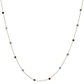 14K Gold Over Silver Stone Station Necklace