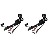 Two (2) Battery Tender 081-0069-6 Ring Terminal Harness with Black Fused 2-Pin Quick Disconnect Plug