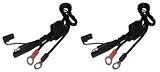Two (2) Battery Tender 081-0069-6 Ring Terminal Harness with Black Fused 2-Pin Quick Disconnect Plug