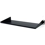 StarTech.com 19-Inch 1U Universal Fixed Server Rack Cabinet Shelf Computer Case - CABSHELF1U (Black)
