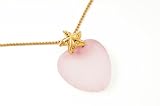 14K Yellow Gold Designer Pendant Necklace with 0.07 cttw. Burnished Diamonds on Starfish and 24.5mm Rose Quartz