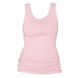 Soft Pink Solid Color Tunic Longer Length Tank shirt tee, 100% Cotton. 5 Adult Sizes