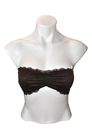 Anemone Brown Ruched Lace Bandeau - S/M
