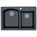 Swanstone QZDB-3322.076 33-Inch by 22-Inch Drop-In Double Bowl Kitchen Sink, Granito