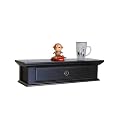 Georgetown Wall Shelf w/Drawer - Black (24x8x6")