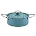 Rachael Ray Cucina Hard Porcelain Enamel Nonstick Covered Round Casserole, 2.5-Quart, Agave Blue