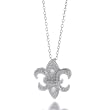 Bling Jewelry Sterling Silver Pave CZ Fleur de Lis Pendant