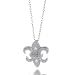 Bling Jewelry Sterling Silver Pave CZ Fleur de Lis Pendant