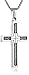 Men's Stainless Steel Cable Cross Pendant Necklace, 24