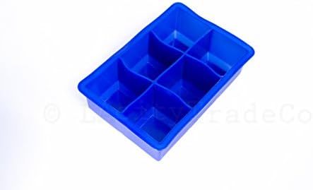KPros Old Fashioned Large Huge King Jumbo Silicone Ice Cube Mold Tray Maker (Deep Blue)