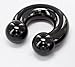 316L Black PVD Coated Surgical Steel Circular Barbell Horseshoe 0g