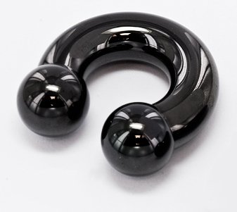 316L Black PVD Coated Surgical Steel Circular Barbell Horseshoe 0g