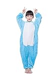 Newcosplay Children Unisex Pajamas Kids Animal Costume Cosplay Sleeping Wear (125, Blue Elephant)