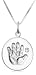 Sterling Silver April Birthstone Handprint Pendant, 18
