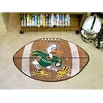 Fanmats Miami Fl Hurricanes Football-Shaped Mats
