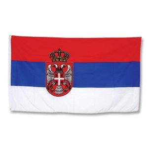 Serbien Fahne mit Wappen 90×150-one size