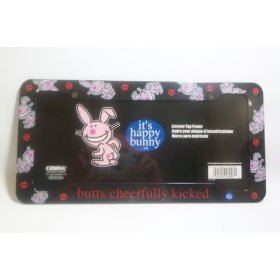It's Happy Bunny - butts cheerfully kicked - Auto, Truck License Plate Frame