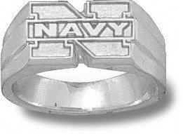 Navy Midshipmen Solid Sterling Silver ''N NAVY'' Ring Size 7