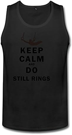 Men's Keep Calm Do Still Rings Tank Top Large Black
