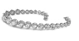 Silver Bracelet with CZ - Length: 7.5 inches
