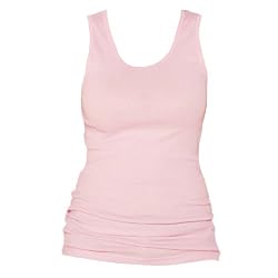 Soft Pink Solid Color Tunic Longer Length Tank shirt tee, 100% Cotton.