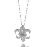 Bling Jewelry Sterling Silver Pave CZ Fleur de Lis Pendant