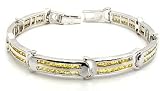 Silver Cubic Zirconia 8.5 7mm Men's Iced Out Bracelet