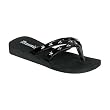 Demonia Shoes Women's STROLL-10, 3/4" Star Studed Double Straps Black Pu Flipflop