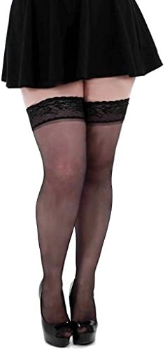 Pamela Mann Plus Size Lace Top Hold Ups - Available in XL & XXL & XXXL