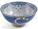 Smiling Blue Cat Porcelain Rice Bowl 4-1/2in #HR54/B