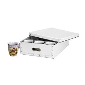 Buy Cargo Moderne Cup-Mug-Platter Storage Box, White, 4-3 4 by 13 by 17-Inch by cargo
