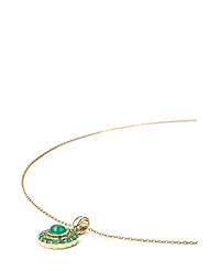1.60 Carat Genuine Emerald 14K Gold Plated Sterling Silver Pendant