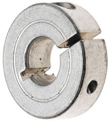 Aluminum Shaft Collar, 1 Pc Clamp Type, 3/8 B x 13/16 OD x 5/16 W, 6-32 Clamp Screw