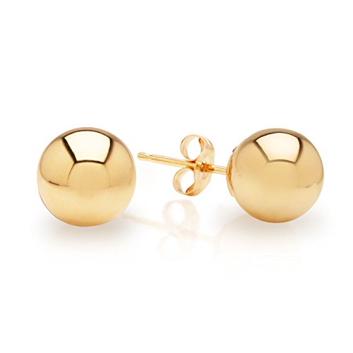 14K Yellow Gold Ball Stud Earrings