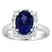 14k White Gold Oval Tanzanite and Diamond Ring 3.41 TCW