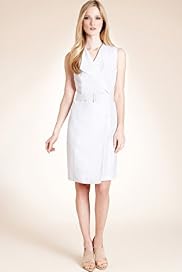 Autograph Linen Blend Belted Wrap Effect Dress