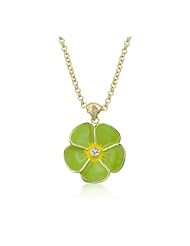 Apple Green Floral Meadow Pendant Necklace
