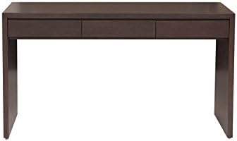 Urbangreen TH47WUnf Thompson Console 3 Drawer Desk in Walnut, Unfinished