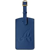 MLB Atlanta Braves Royal Blue Leather Embossed Logo Bag Tag