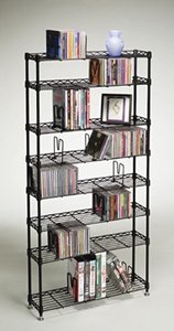 Atlantic 8-Shelf Steel Multimedia Storage Rack (Black)